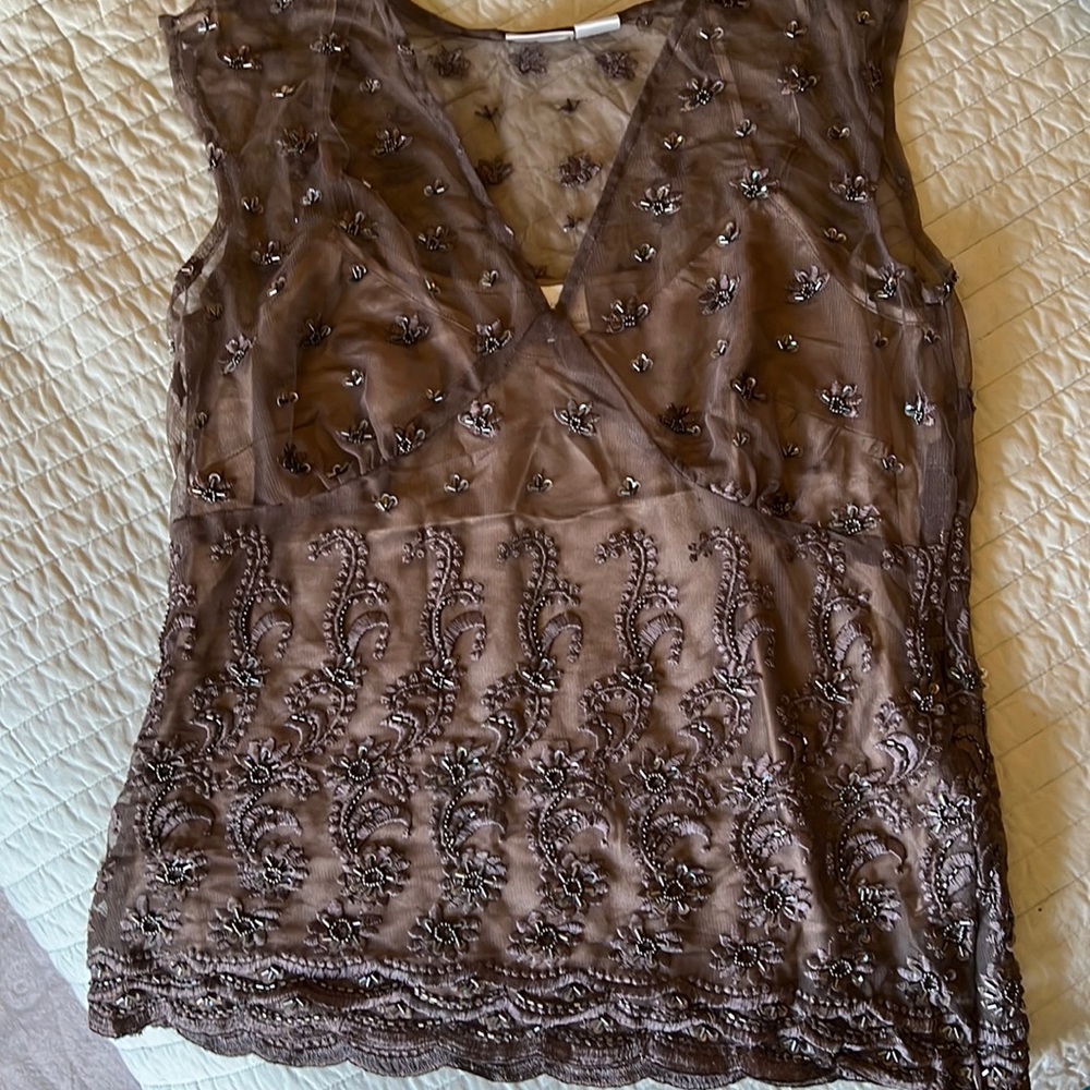 Embroidered and beaded Top
